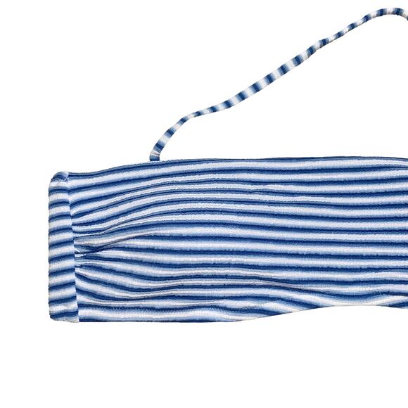 New J. Crew Textured Striped Bandeau Bikini Swim Bathing Suit Top Womens Size 2X - Picture 3 of 7